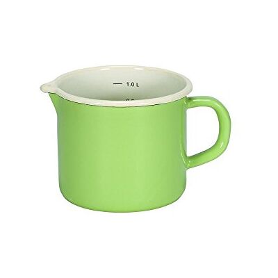 Krüger Haushaltswaren Karl Krüger 17012PAG Milchtopf mit Ausguss Juist, Emaille, grün, 12cm, Hellgrün Krüger Haushaltswaren Karl Krüger 17012PAG Milchtopf mit Ausguss Juist, Emaille, grün, 12cm, Hellgrün