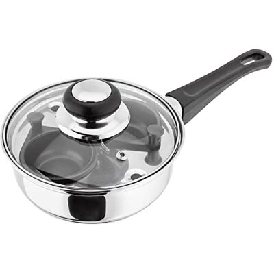 Judge 2-Loch Eierpochierer - Edelstahl, Glasdeckel, Antihaft-Formen Judge 2-Loch Eierpochierer - Edelstahl, Glasdeckel, Antihaft-Formen