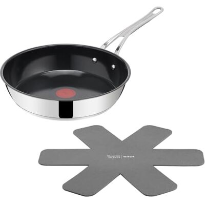 Tefal Jamie Oliver Classic Cook Bratpfanne 28 cm, inkl. Pfannenschoner, antihaftbeschichtete Keramikoberfläche, Thermo-Signal, für alle Herdarten, Edelstahl, H8819155 Tefal Jamie Oliver Classic Cook Bratpfanne 28 cm, inkl. Pfannenschoner, antihaftbeschichtete Keramikoberfläche, Thermo-Signal, für alle Herdarten, Edelstahl, H8819155