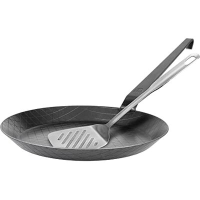 GRÄWE F400 Schmiedeeiserne Bratpfanne, Ø 32 cm, Eisenpfanne mit Wender 400° C hitzebeständig, Pfanne aus Eisen, kratzfeste Bratpfanne, unbeschichtet, Outdoor-Cooking, induktionsgeeignet GRÄWE F400 Schmiedeeiserne Bratpfanne, Ø 32 cm, Eisenpfanne mit Wender 400° C hitzebeständig, Pfanne aus Eisen, kratzfeste Bratpfanne, unbeschichtet, Outdoor-Cooking, induktionsgeeignet