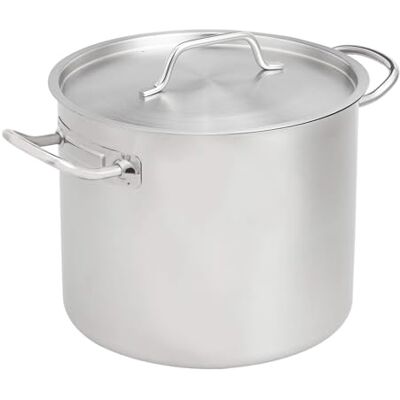 Amazon Edelstahl-Suppentopf mit Aluminiumbeschichtung und Deckel, 11.4 l, Silber Amazon Edelstahl-Suppentopf mit Aluminiumbeschichtung und Deckel, 11.4 l, Silber