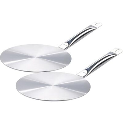 Rosenstein & Söhne Induktion Metallplatte: 2er-Set Universal-Adapterplatten für Induktions-Kochfelder, Ø 24 cm (Adapter für Topf, Adapter für Induktionskochplatte, Pfanne) Rosenstein & Söhne Induktion Metallplatte: 2er-Set Universal-Adapterplatten für Induktions-Kochfelder, Ø 24 cm (Adapter für Topf, Adapter für Induktionskochplatte, Pfanne)