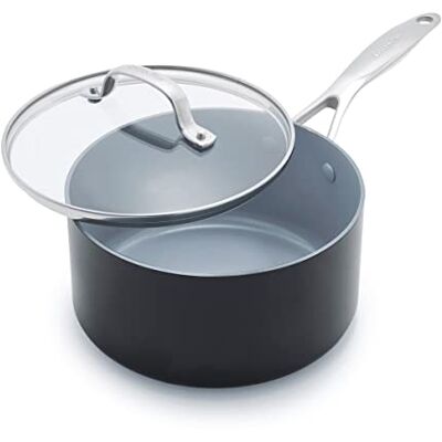 GreenPan Valencia Pro Harteloxierte Gesunde Keramik Antihaft 18 cm / 2 Liter Stielkasserolle mit Deckel, PFAS-frei, Induktion, spülmaschinenfest, Backofenfest, Grau GreenPan Valencia Pro Harteloxierte Gesunde Keramik Antihaft 18 cm / 2 Liter Stielkasserolle mit Deckel, PFAS-frei, Induktion, spülmaschinenfest, Backofenfest, Grau