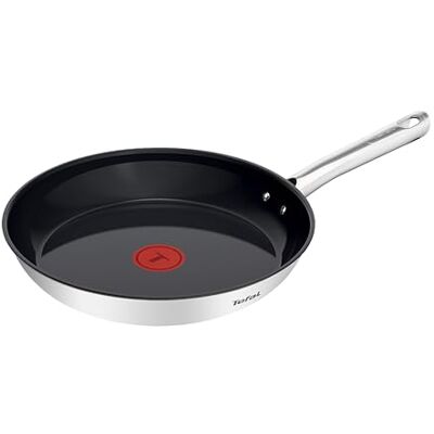 Tefal Duetto On Bratpfanne 24 cm, Go Ceram keramische Antihaftbeschichtung, Thermo-Signal, genieteter Griff, für alle Herdarten geeignet, langlebig, Edelstahl, G7660434 Tefal Duetto On Bratpfanne 24 cm, Go Ceram keramische Antihaftbeschichtung, Thermo-Signal, genieteter Griff, für alle Herdarten geeignet, langlebig, Edelstahl, G7660434