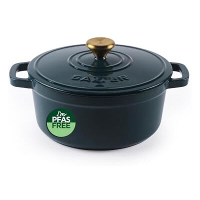 SALTER Chester Gusseisen-Bräter, 24 cm, 3,4 l Emaillierte Beschichtung, selbstbefeuchtender Deckel, ofenfest bis 240 °C, für alle Herdarten inkl. Induktion, PFAS-frei SALTER Chester Gusseisen-Bräter, 24 cm, 3,4 l Emaillierte Beschichtung, selbstbefeuchtender Deckel, ofenfest bis 240 °C, für alle Herdarten inkl. Induktion, PFAS-frei