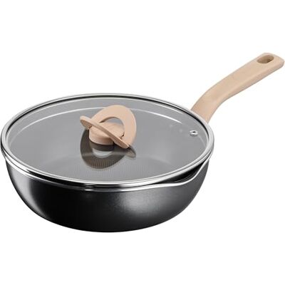 Tefal One Pick Pot G1668704 tiefe Pfanne, 24 cm, für 3 Personen, Induktion, vielseitig, Deckel, strapazierfähige Antihaftbeschichtung, Thermo-Signal-Technologie, Schwarz Tefal One Pick Pot G1668704 tiefe Pfanne, 24 cm, für 3 Personen, Induktion, vielseitig, Deckel, strapazierfähige Antihaftbeschichtung, Thermo-Signal-Technologie, Schwarz