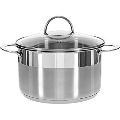 GRÄWE Kochtopf inkl. Glasdeckel, 3 l, Spülmaschinengeeignet, Topf für Induktion, Edelstahl, Ø 20 cm, Serie Pro-Line GRÄWE Kochtopf inkl. Glasdeckel, 3 l, Spülmaschinengeeignet, Topf für Induktion, Edelstahl, Ø 20 cm, Serie Pro-Line