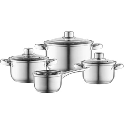 Florina Kochtopf Set HARRY I Kochtöpfe mit Deckel und Stieltopf I Messbecher, Ausgieß Spülmaschinengeeignet Ideal für Induktionsherd, Gasherd, Elektroherd Florina Kochtopf Set HARRY I Kochtöpfe mit Deckel und Stieltopf I Messbecher, Ausgieß Spülmaschinengeeignet Ideal für Induktionsherd, Gasherd, Elektroherd