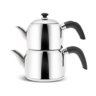KARACA Edge Mini Induktion Base Schwarz Set Teekanne 1 Liter + Teek annendeckel Trinker 1,5 L Volumen 2,5 Liter Türkische Teek anne, Caydanlik, Demlik, Teekocher, Tea Pot KARACA Edge Mini Induktion Base Schwarz Set Teekanne 1 Liter + Teek annendeckel Trinker 1,5 L Volumen 2,5 Liter Türkische Teek anne, Caydanlik, Demlik, Teekocher, Tea Pot