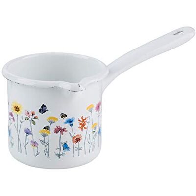 Riess , 0284-070, Schnabeltopf mit Stiel Ø 10cm, FLORA, Emaille, Vol. (rec.): 0,8 Liter, Made in Österreich, LBH: 23,3x12,7x12,2cm, 0,351kg, Induktionskocher kompatibel, Gasherd geeignet, Ofenfest Riess , 0284-070, Schnabeltopf mit Stiel Ø 10cm, FLORA, Emaille, Vol. (rec.): 0,8 Liter, Made in Österreich, LBH: 23,3x12,7x12,2cm, 0,351kg, Induktionskocher kompatibel, Gasherd geeignet, Ofenfest