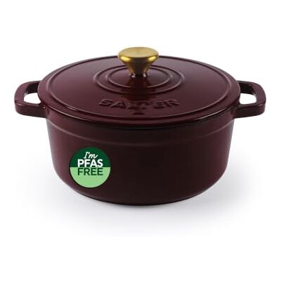 SALTER Chester Gusseisen-Bräter 24 cm 3,4 l Rot Emailliert, PFAS-freie Beschichtung, selbstbefeuchtender Deckel, ofenfest bis 240 °C, für alle Herdarten inkl. Induktion SALTER Chester Gusseisen-Bräter 24 cm 3,4 l Rot Emailliert, PFAS-freie Beschichtung, selbstbefeuchtender Deckel, ofenfest bis 240 °C, für alle Herdarten inkl. Induktion