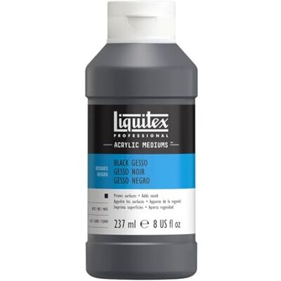 Liquitex Gesso Grundierung für Acrylfarben, Ölfarben, Alkydfarben, lichtecht, gebrauchsfertig, lichtecht in Archivqualität 237ml Topf, Schwarz Liquitex Gesso Grundierung für Acrylfarben, Ölfarben, Alkydfarben, lichtecht, gebrauchsfertig, lichtecht in Archivqualität 237ml Topf, Schwarz