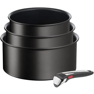 Tefal Ingenio Eco Resist On Kochgeschirr, 4 p, stapelbar, Induktion, leicht zu reinigen, Antihaftbeschichtung, Kochanzeige, gesundes Kochen, L7679202 Tefal Ingenio Eco Resist On Kochgeschirr, 4 p, stapelbar, Induktion, leicht zu reinigen, Antihaftbeschichtung, Kochanzeige, gesundes Kochen, L7679202