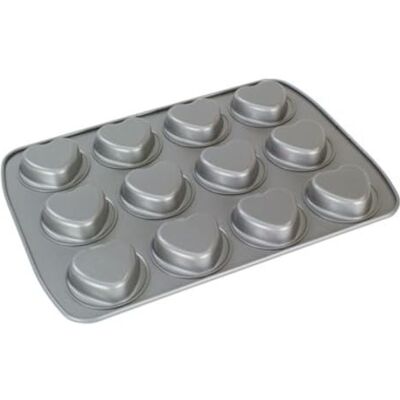 PME Nichthaftende Herzform Backblech, 12 cup, Grau PME Nichthaftende Herzform Backblech, 12 cup, Grau