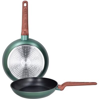 Tognana Shiny Green, 2‑teiliges Pfannenset 24/28 cm, Aluminium, Grün Tognana Shiny Green, 2‑teiliges Pfannenset 24/28 cm, Aluminium, Grün