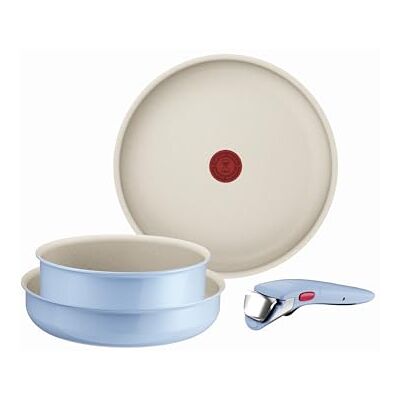 Tefal Ingenio Serenity L827S404 Kochgeschirr, 4-teilig, Standard, Antihaftbeschichtung, sicherer abnehmbarer Griff, stapelbares Design, Blue Calm, Blue Calm Tefal Ingenio Serenity L827S404 Kochgeschirr, 4-teilig, Standard, Antihaftbeschichtung, sicherer abnehmbarer Griff, stapelbares Design, Blue Calm, Blue Calm