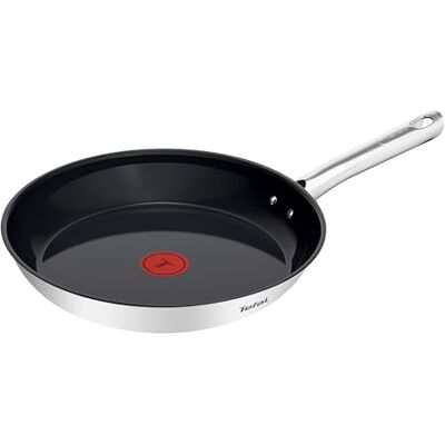Tefal Duetto On Bratpfanne 28 cm, Go Ceram keramische Antihaftbeschichtung, Thermo-Signal, genieteter Griff, für alle Herdarten geeignet, langlebig, Edelstahl, G7660634 Tefal Duetto On Bratpfanne 28 cm, Go Ceram keramische Antihaftbeschichtung, Thermo-Signal, genieteter Griff, für alle Herdarten geeignet, langlebig, Edelstahl, G7660634