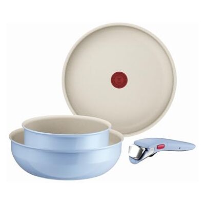 Tefal Ingenio Serenity Kochgeschirr-Set 4-teilig, Mineralia Antihaftversiegelung, platzsparend, stapelbar, für alle Herdarten, spülmaschinengeeignet, Calm Blue, L8274S04 Tefal Ingenio Serenity Kochgeschirr-Set 4-teilig, Mineralia Antihaftversiegelung, platzsparend, stapelbar, für alle Herdarten, spülmaschinengeeignet, Calm Blue, L8274S04