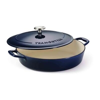 Tramontina Bestow Gusseisen Schmortopf Ø 30 cm, Emailliert, Induktion, Backofengeeignet bis 230°C, Dutch Oven mit Aroma-Deckel für Schmorgerichte, Eintöpfe & Braten Auflaufform von Ofen auf Tisch, ideal für flache Schmorgerichte und Simmer Tramontina Bestow Gusseisen Schmortopf Ø 30 cm, Emailliert, Induktion, Backofengeeignet bis 230°C, Dutch Oven mit Aroma-Deckel für Schmorgerichte, Eintöpfe & Braten Auflaufform von Ofen auf Tisch, ideal für flache Schmorgerichte und Simmer