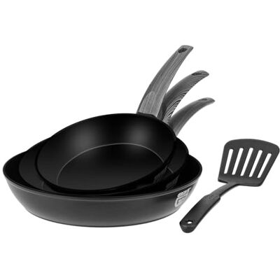 GRÄWE Pfannenset 3-teilig Ø 20/24/28 cm, Antihaftbeschichtung, induktionsgeeignet, inkl. Pfannenwender, PFAS- und PFOA-frei GRÄWE Pfannenset 3-teilig Ø 20/24/28 cm, Antihaftbeschichtung, induktionsgeeignet, inkl. Pfannenwender, PFAS- und PFOA-frei