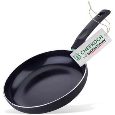 FACKELMANN Chefkoch Aluminium-Pfanne Ø24 cm Bielefeld mit Keramik-Antihaft-Beschichtung – Bratpfanne aus Aluminium: Extra leicht – Für alle Herdarten geeignet (auch Induktion) FACKELMANN Chefkoch Aluminium-Pfanne Ø24 cm Bielefeld mit Keramik-Antihaft-Beschichtung – Bratpfanne aus Aluminium: Extra leicht – Für alle Herdarten geeignet (auch Induktion)