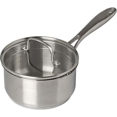 Pyrex , Infinity Stieltopf mit Deckel, Ø 16 cm, fester Griff, Edelstahl, ohne PFAS, Edelstahl, geeignet für alle Herdarten einschließlich Induktion und Backofen Pyrex , Infinity Stieltopf mit Deckel, Ø 16 cm, fester Griff, Edelstahl, ohne PFAS, Edelstahl, geeignet für alle Herdarten einschließlich Induktion und Backofen