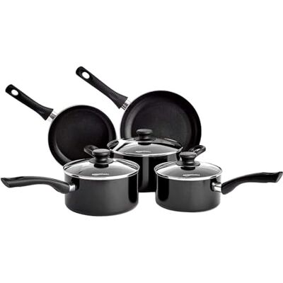Amazon Töpfe und Pfannen, Keramik-Antihaft-Kochgeschirr, 5-teiliges Set, Aluminium, Induktionsgeeignet, Alle Herdarten Amazon Töpfe und Pfannen, Keramik-Antihaft-Kochgeschirr, 5-teiliges Set, Aluminium, Induktionsgeeignet, Alle Herdarten