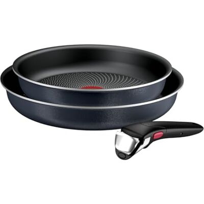 Tefal Ingenio Enjoy 3-teiliges Pfannenset abnehmbarer Griff, 24/28 cm, stapelbar, platzsparend, Pfannenset Induktion mit Antihaftversiegelung, einfache Handhabung und Reinigung, L72390 Tefal Ingenio Enjoy 3-teiliges Pfannenset abnehmbarer Griff, 24/28 cm, stapelbar, platzsparend, Pfannenset Induktion mit Antihaftversiegelung, einfache Handhabung und Reinigung, L72390