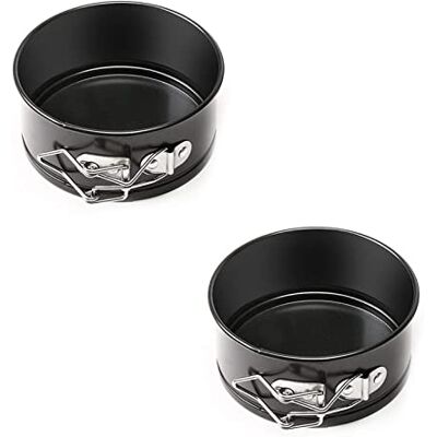 DUO 2 stücke 4-Zoll-Mini-Kuchen-Pfannen Set Kohlenstoffstahl Backen Moll Runde Backformen Käsekuchenform DUO 2 stücke 4-Zoll-Mini-Kuchen-Pfannen Set Kohlenstoffstahl Backen Moll Runde Backformen Käsekuchenform