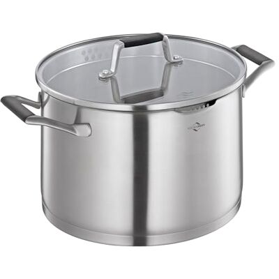 KÜCHENPROFI COOK Kochtopf BOLOGNA Edelstahl Schmortopf mit Deckel aus Sicherheitsglas Induktionsgeeignet Ausgießer Topf mit feinem und groben Sieb Mehrschichtboden Ø 24 cm KÜCHENPROFI COOK Kochtopf BOLOGNA Edelstahl Schmortopf mit Deckel aus Sicherheitsglas Induktionsgeeignet Ausgießer Topf mit feinem und groben Sieb Mehrschichtboden Ø 24 cm