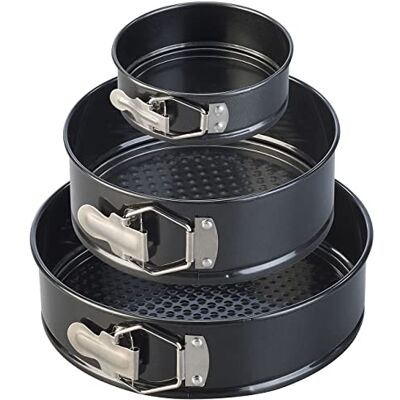 Rosenstein & Söhne Kuchenform: 3er-Set antihaft-beschichtete Springformen, Ø 12/17/21 cm (Backformen, Kuchen-Backform, Backofen) Rosenstein & Söhne Kuchenform: 3er-Set antihaft-beschichtete Springformen, Ø 12/17/21 cm (Backformen, Kuchen-Backform, Backofen)