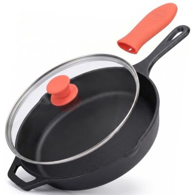 NutriChef Pfanne mit Deckel- 30cm, Große Bratpfanne, Hoher Rand 5cm Gusseisenpfanne Induktion, für alle Herdarten geeignet, Backofenfest, Kühlbleibender Silikongriff, PFOA- & PFOS-frei NutriChef Pfanne mit Deckel- 30cm, Große Bratpfanne, Hoher Rand 5cm Gusseisenpfanne Induktion, für alle Herdarten geeignet, Backofenfest, Kühlbleibender Silikongriff, PFOA- & PFOS-frei
