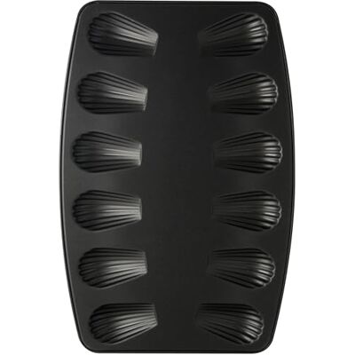 Zenker Madeleines Backblech, Backform mit Antihaftbeschichtung für 12 Bärentatzen, Form in schwarz für kleine Snacks (Kuchenform: ca. 390x260x10 mm), Menge: 1 Stück Zenker Madeleines Backblech, Backform mit Antihaftbeschichtung für 12 Bärentatzen, Form in schwarz für kleine Snacks (Kuchenform: ca. 390x260x10 mm), Menge: 1 Stück