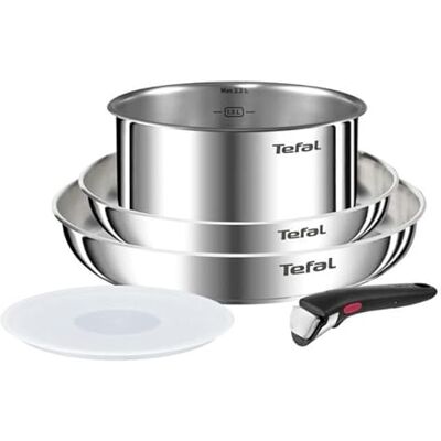 Tefal Ingenio Emotion 2-teiliges Pfannen-Set 22/26 cm + Stielkasserolle 18 cm + abnehmbarer Griff + 1 Aufsatz, induktionsgeeignet, antihaftbeschichtet, Titanbeschichtung, Thermo-Signal Tefal Ingenio Emotion 2-teiliges Pfannen-Set 22/26 cm + Stielkasserolle 18 cm + abnehmbarer Griff + 1 Aufsatz, induktionsgeeignet, antihaftbeschichtet, Titanbeschichtung, Thermo-Signal