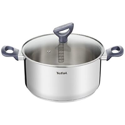 Tefal G71244 Daily Cook Kochtopf mit Deckel 20cm Messskala Ausgießhilfe induktionsgeeignet Thermokunststoff-Griff Edelstahl Tefal G71244 Daily Cook Kochtopf mit Deckel 20cm Messskala Ausgießhilfe induktionsgeeignet Thermokunststoff-Griff Edelstahl