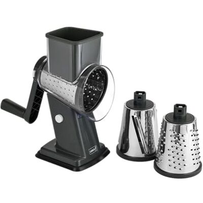Lurch Standtrommelreibe Easy Prep mit 3 Einsätzen (Scheiben, fein, extra-fein) iron grey Lurch Standtrommelreibe Easy Prep mit 3 Einsätzen (Scheiben, fein, extra-fein) iron grey