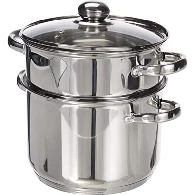 Marocstore.nl Couscous Pfanne 3 in 1 Couscoussier - Edelstahl -6L Marocstore.nl Couscous Pfanne 3 in 1 Couscoussier - Edelstahl -6L