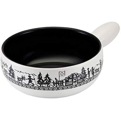 KUHN RIKON Caquelon Induktion, Alpweide, 23 cm, Ton, Stoneware, Weiss KUHN RIKON Caquelon Induktion, Alpweide, 23 cm, Ton, Stoneware, Weiss