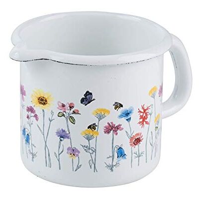 Riess , 0039-070, Schnabeltopf ø 10cm, FLORA, Mehrfarbig, Emaille, Vol. (rec.): 0,8 Liter, Made in Österreich, LBH: 16,3x11,3x10,0cm, 0,320kg, Kanne mit Henkel, Deckel, Induktionskocher kompatibel Riess , 0039-070, Schnabeltopf ø 10cm, FLORA, Mehrfarbig, Emaille, Vol. (rec.): 0,8 Liter, Made in Österreich, LBH: 16,3x11,3x10,0cm, 0,320kg, Kanne mit Henkel, Deckel, Induktionskocher kompatibel