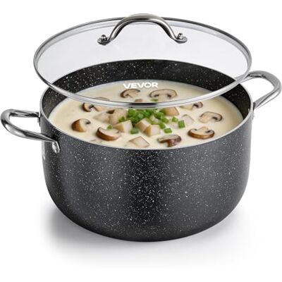 VEVOR Suppentopf aus Aluminium 11,4 L Antihaftbeschichtet Kochtopf mit Glasdeckel, PFOA- und PFAS-frei, Kompatibel mit Gasherden Induktionsherden Elektroherden, Ideal für Suppen Eintöpfe und Pasta VEVOR Suppentopf aus Aluminium 11,4 L Antihaftbeschichtet Kochtopf mit Glasdeckel, PFOA- und PFAS-frei, Kompatibel mit Gasherden Induktionsherden Elektroherden, Ideal für Suppen Eintöpfe und Pasta