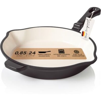 Romertopf Gusseisenpfanne emailliert 24 cm, Bratpfanne Induktion, Anthrazit Ø 24 cm, 0,85 l Nutzvolumen, 2,3 kg, backofenfest bis 250 °C, PFAS- und PTFE-frei, kein Einbrennen nötig Romertopf Gusseisenpfanne emailliert 24 cm, Bratpfanne Induktion, Anthrazit Ø 24 cm, 0,85 l Nutzvolumen, 2,3 kg, backofenfest bis 250 °C, PFAS- und PTFE-frei, kein Einbrennen nötig