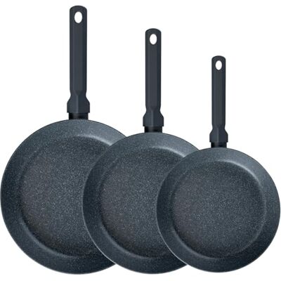FACKELMANN Balance 3-teiliges Pfannen-Set, 20/24 / 28 cm, aus recyceltem Aluminium mit Keramik-Antihaftbeschichtung, geeignet für alle Herdarten, einschließlich Induktion FACKELMANN Balance 3-teiliges Pfannen-Set, 20/24 / 28 cm, aus recyceltem Aluminium mit Keramik-Antihaftbeschichtung, geeignet für alle Herdarten, einschließlich Induktion