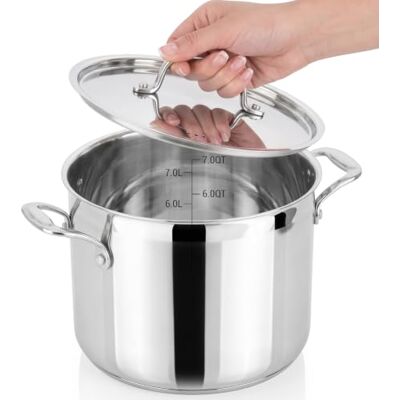 NutriChef 8L Suppentopf, Kochtopf Groß 32.5cm, Kochtopf Induktion, Cooking Pot- für Eintöpfe & Suppen, Grossraumtopf- mit Deckel, Edelstahl Griffe, Geeignet für Induktion, Keramik & Halogenkochfelder NutriChef 8L Suppentopf, Kochtopf Groß 32.5cm, Kochtopf Induktion, Cooking Pot- für Eintöpfe & Suppen, Grossraumtopf- mit Deckel, Edelstahl Griffe, Geeignet für Induktion, Keramik & Halogenkochfelder