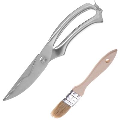 Westmark Geflügel-Set aus rostfreiem Edelstahl 1x Geflügelschere, 1x Bratpinsel Perfekt für Gastronomie oder Zuhause (Modern/ 2-teilig) Westmark Geflügel-Set aus rostfreiem Edelstahl 1x Geflügelschere, 1x Bratpinsel Perfekt für Gastronomie oder Zuhause (Modern/ 2-teilig)