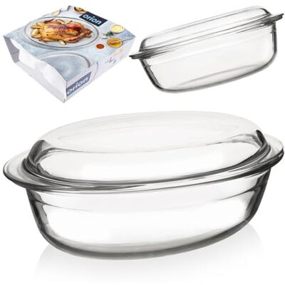 Orion Auflaufform Backform hitzebeständig Glasbräter 33x20x13 cm, 3 L mit Deckel Orion Auflaufform Backform hitzebeständig Glasbräter 33x20x13 cm, 3 L mit Deckel
