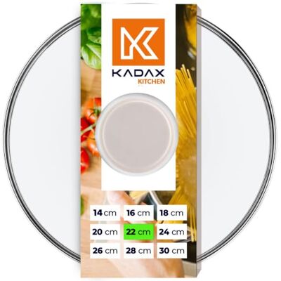 KADAX Glasdeckel, Topfdeckel Ø22 cm mit Silikongriff, Dampfloch, hitzebeständig, leicht, beige, für Töpfe und Pfannen, sicheres Abdampfen und klare Sicht KADAX Glasdeckel, Topfdeckel Ø22 cm mit Silikongriff, Dampfloch, hitzebeständig, leicht, beige, für Töpfe und Pfannen, sicheres Abdampfen und klare Sicht