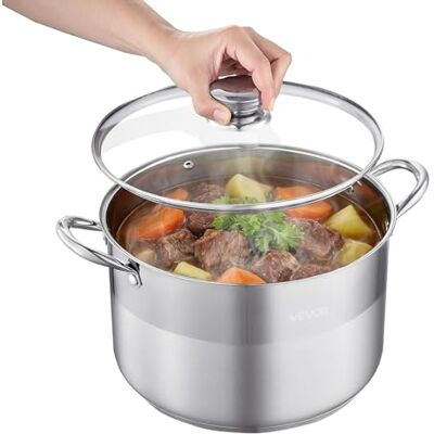 VEVOR Edelstahl Kochtopf 19,9 L Großer Suppentopf mit Glasdeckel Induktionsgeeignet Hochwertiger Nudeltopf PFOA-frei PFAS-frei für Gasherd Elektrokochfeld Ideal für Eintöpfe Pasta Familienportionen VEVOR Edelstahl Kochtopf 19,9 L Großer Suppentopf mit Glasdeckel Induktionsgeeignet Hochwertiger Nudeltopf PFOA-frei PFAS-frei für Gasherd Elektrokochfeld Ideal für Eintöpfe Pasta Familienportionen