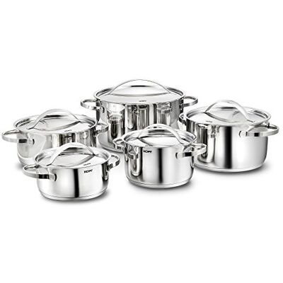 Kopf Topfset Induktion Stilo 10-teilig Backofen & Spülmaschinen geeignet Kochtopf-Set für alle Herdarten 5 Töpfe mit Deckel Literskala Edelstahl Kopf Topfset Induktion Stilo 10-teilig Backofen & Spülmaschinen geeignet Kochtopf-Set für alle Herdarten 5 Töpfe mit Deckel Literskala Edelstahl