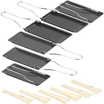 Rosenstein & Söhne Raclettepfännchen: 6er-Set Grill-Pfännchen mit klappbarem Griff, spülmaschinenfest (Raclette Pfännchen Grill, Raclette-Pfanne, BBQ) Rosenstein & Söhne Raclettepfännchen: 6er-Set Grill-Pfännchen mit klappbarem Griff, spülmaschinenfest (Raclette Pfännchen Grill, Raclette-Pfanne, BBQ)