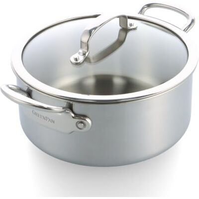 GreenPan Premiere 5-Ply Kochtopf mit Deckel 20 cm, 3,11 L, Edelstahl 5-lagiger Edelstahl, unbeschichtet, für Induktion, Glasdeckel GreenPan Premiere 5-Ply Kochtopf mit Deckel 20 cm, 3,11 L, Edelstahl 5-lagiger Edelstahl, unbeschichtet, für Induktion, Glasdeckel